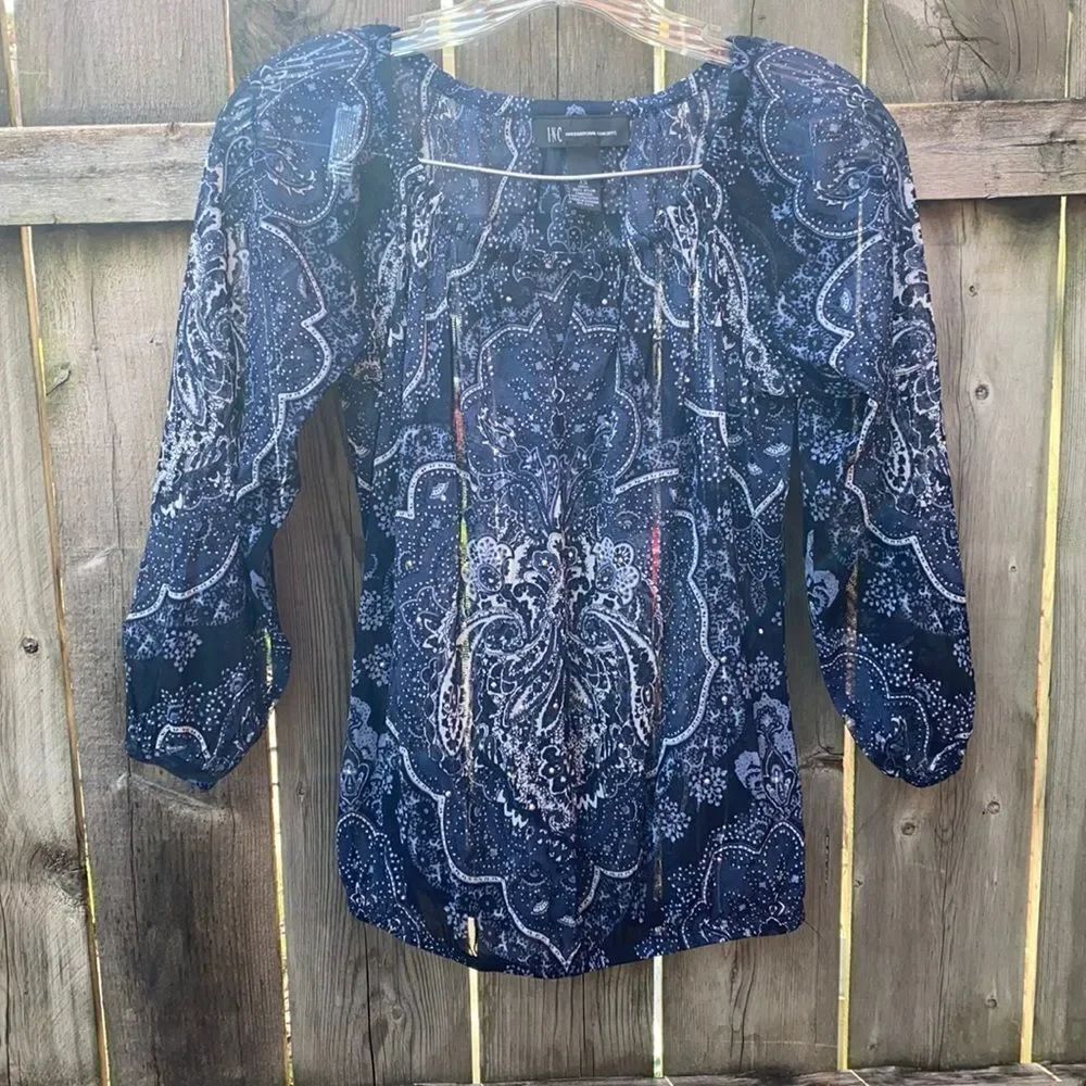 INC Bedazzled sheer top sz. XS